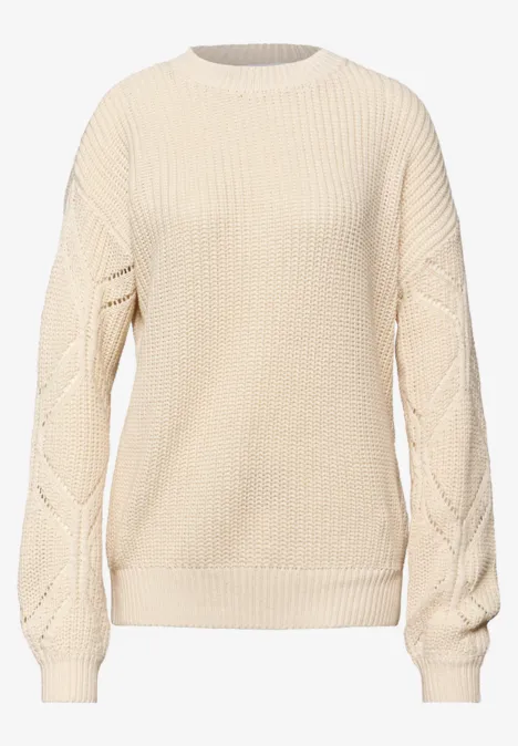 Sweter Pointelle soft beige