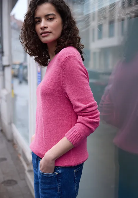 Pull-over en couleur unie blazing berry