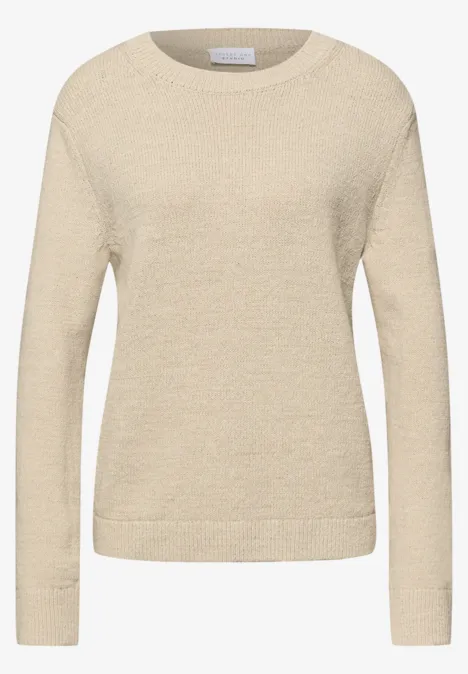 Pullover in Unifarbe stone sand