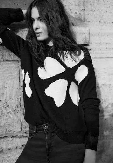 Pull à motif marqueté Black
