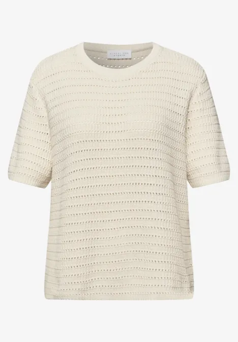 Trui met puntjes soft beige