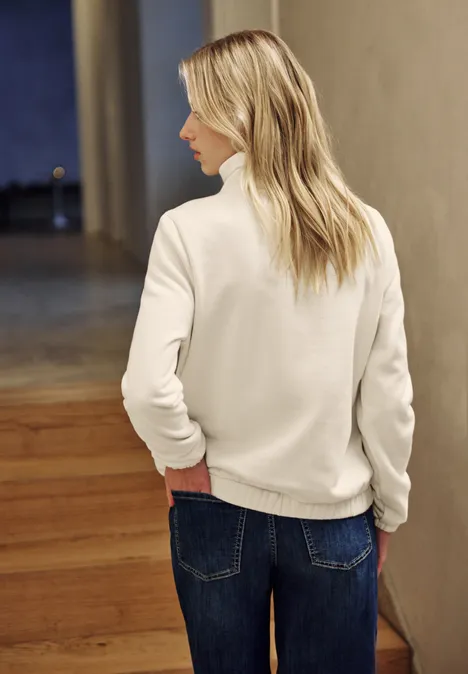 Sweatshirt mit Zipper soft beige