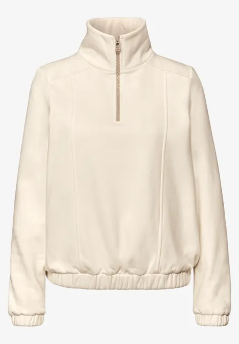 Sweatshirt mit Zipper soft beige