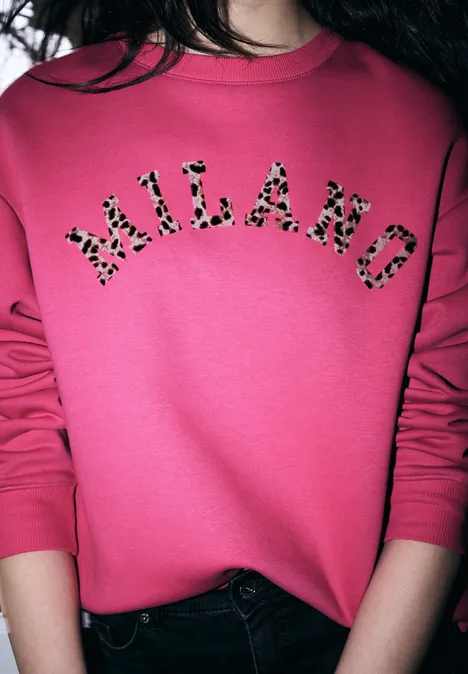 Loose Fit Sweatshirt dark candy pink