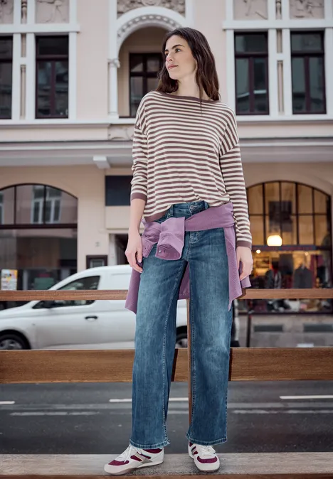 Gestreifter Pullover hazy rose Gestreifter Pullover hazy rose