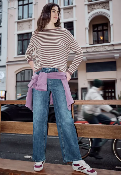 Gestreifter Pullover hazy rose Gestreifter Pullover hazy rose