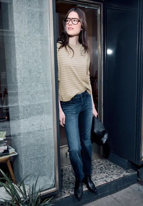 Pull à rayures stone sand