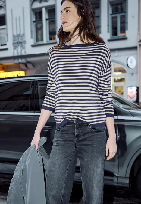 Gestreifter Pullover moonlit indigo Gestreifter Pullover moonlit indigo