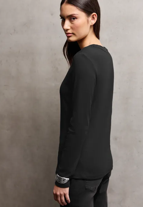 T-shirt basique à manches longues Black