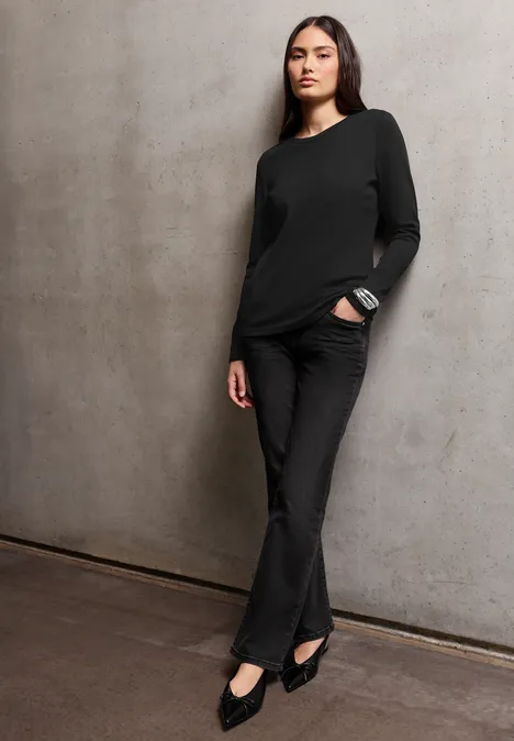 T-shirt basique à manches longues Black