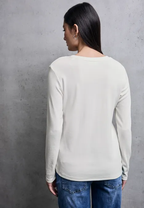 T-shirt basique à manches longues off white