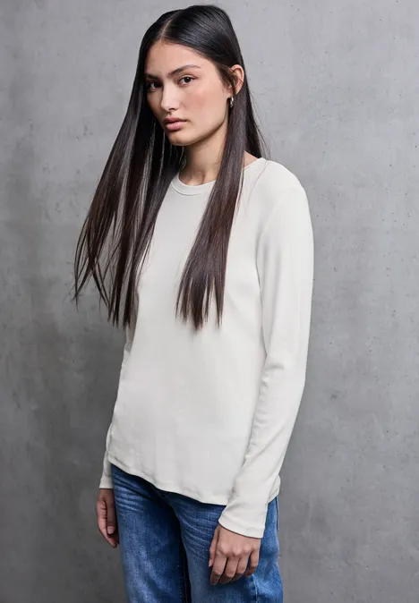 T-shirt basique à manches longues off white