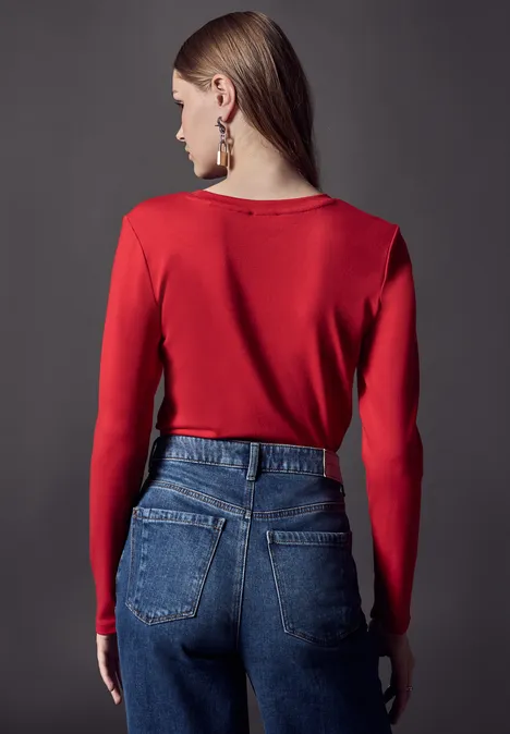 Basic Langarmshirt urban red