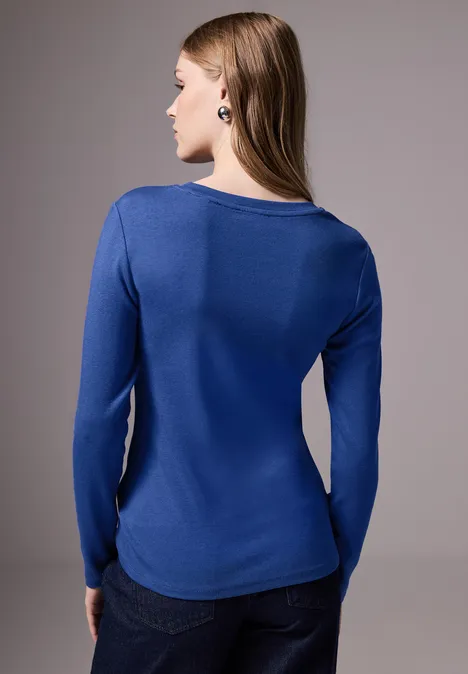 Basic Langarmshirt force blue