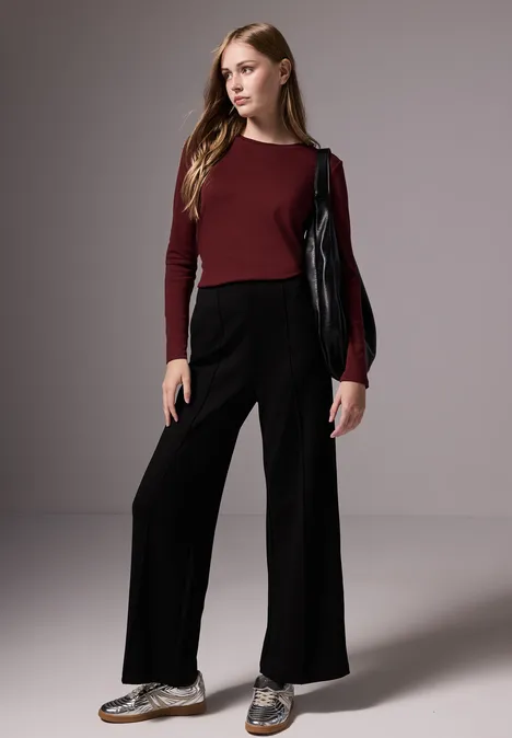 Basic Langarmshirt scarlett red