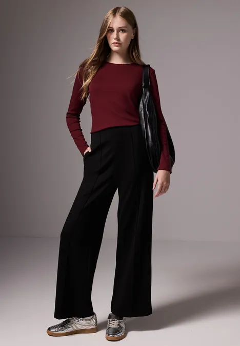 Basic Langarmshirt scarlett red