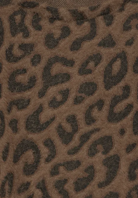 Shirt mit Leo-Print mocha kiss