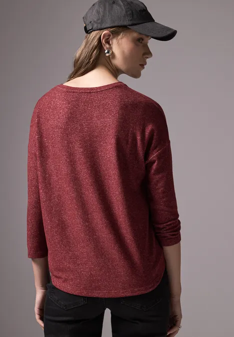 Shirt mit 3/4-Arm scarlett red mel.