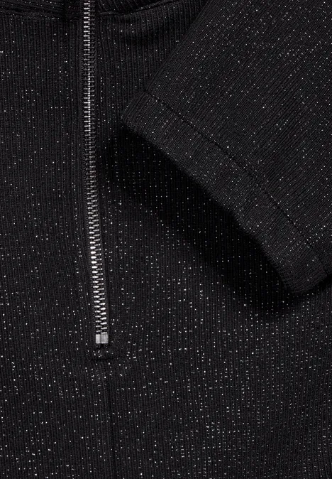 Glänzendes Shirt Black