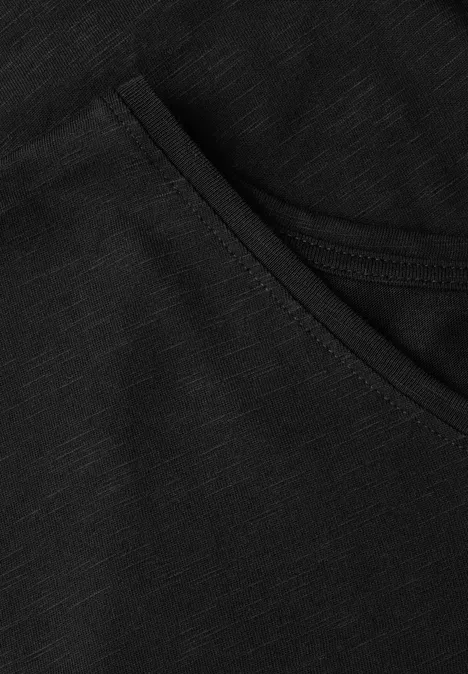 Jersey V-Neck T-Shirt Black