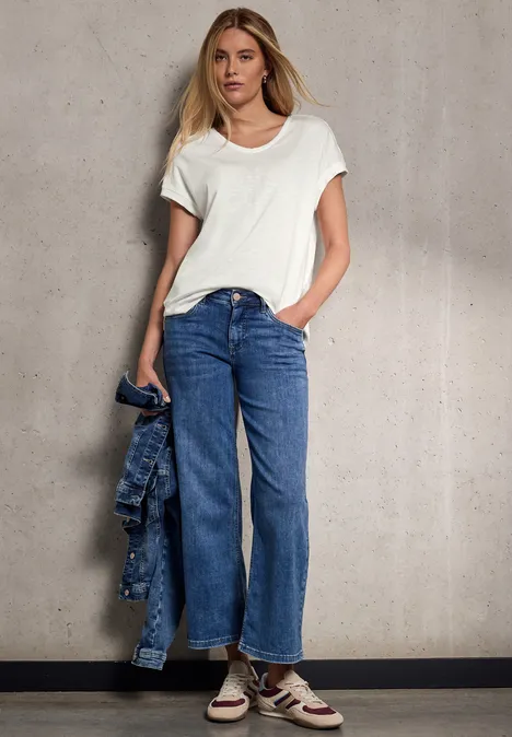 Jersey V-Neck T-Shirt off white