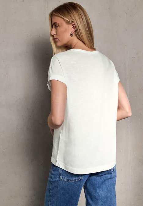 Jersey V-Neck T-Shirt off white