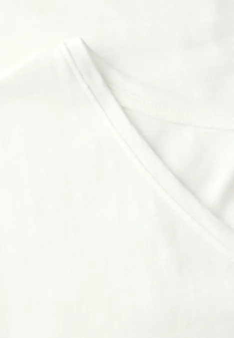 Jersey V-Neck T-Shirt off white