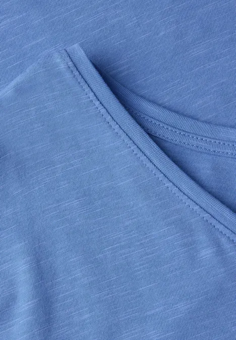 Jersey V-Neck T-Shirt sunset blue