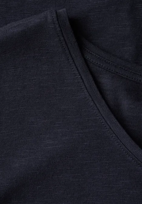 Jersey V-Neck T-Shirt dark void blue
