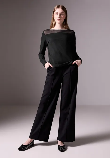 Shirt mit Mesh-Detail Black