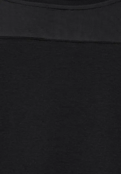 Shirt mit Mesh-Detail Black