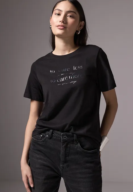 T-Shirt mit Print Black