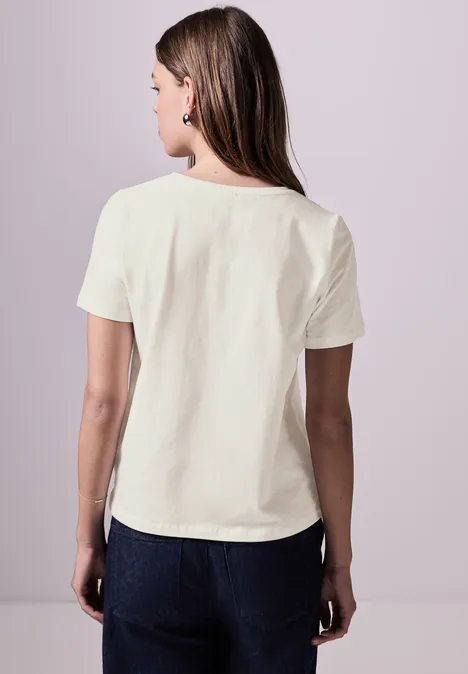 T-Shirt mit Turn-Up off white