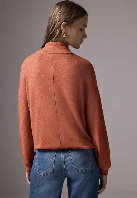 Softes Turtleneck-Shirt umber brown mel.