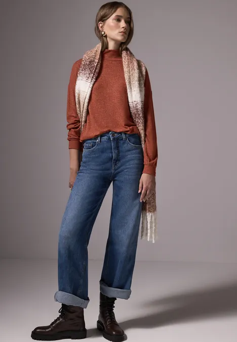 Softes Turtleneck-Shirt umber brown mel.