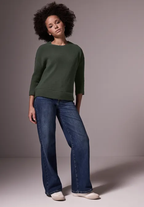 Strukturshirt oil green