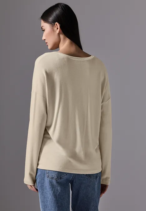 Kuscheliges V-Neck Shirt cloud cream mel.