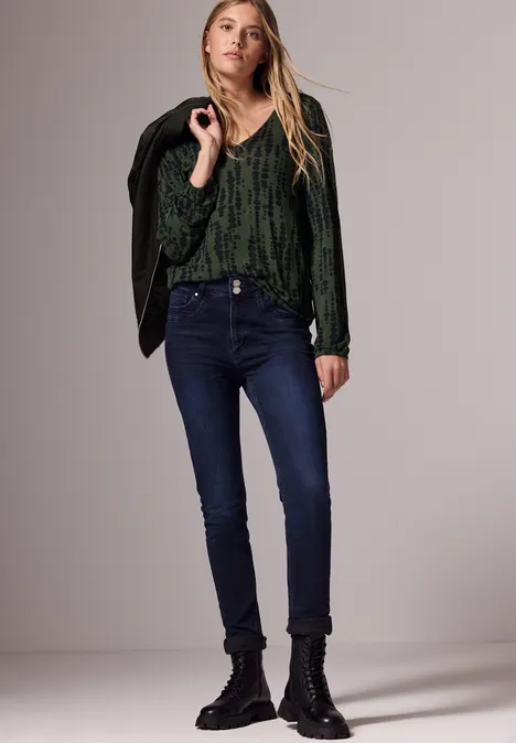 Bedrucktes Shirt oil green