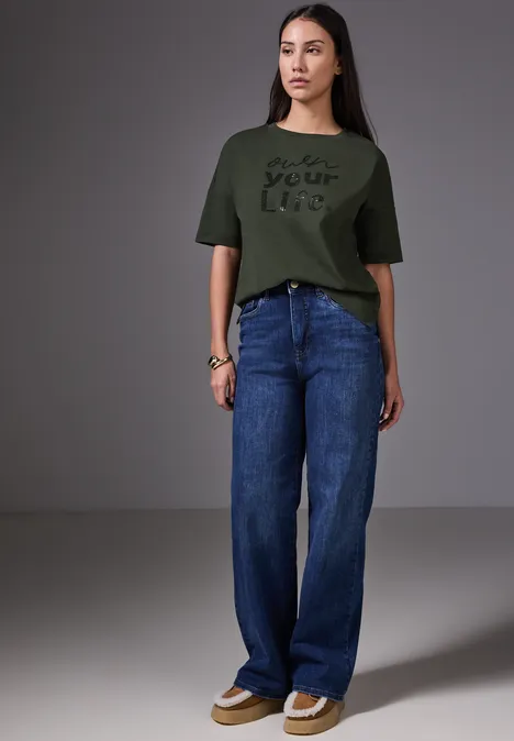 Kurzarmshirt oil green