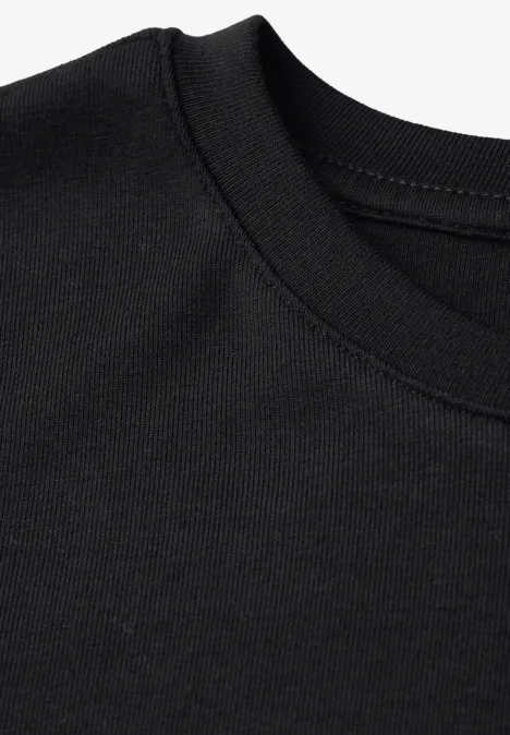 Shirt met geribbelde structuur Black