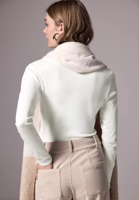 Shirt mit Rippstruktur off white
