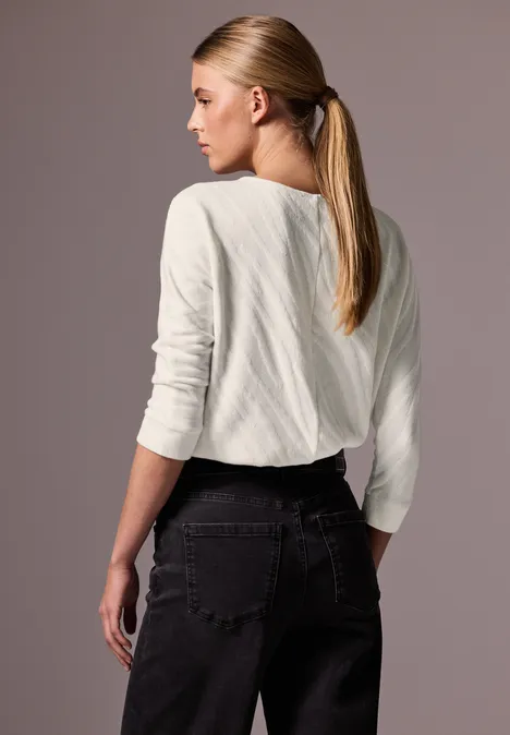 Shirt mit Strukturmuster soft beige