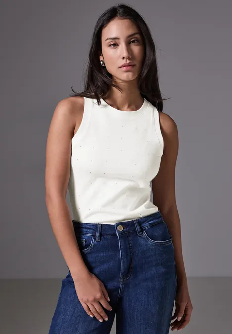 Glitzerndes Top off white