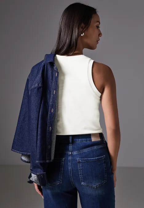 Glitzerndes Top off white