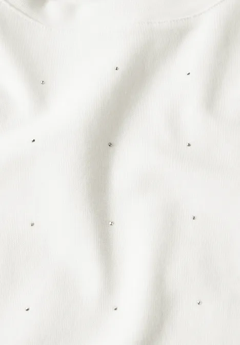 Glitzerndes Top off white