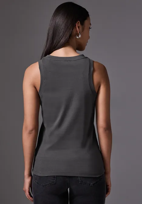 Glitzerndes Top lead grey