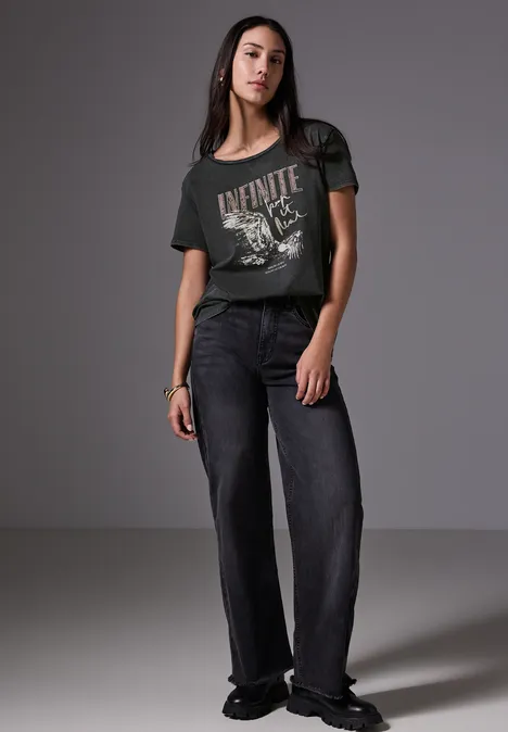 T-Shirt mit Print flint grey T-Shirt mit Print flint grey