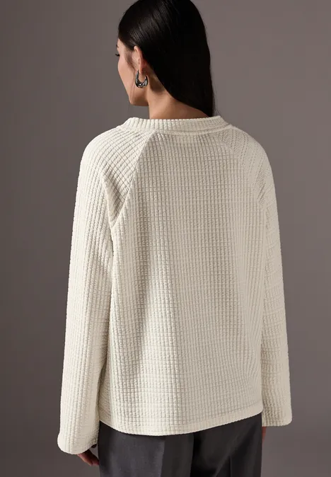 Shirt mit Vertikalstruktur soft beige