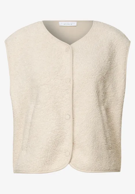 Gilet en optique laine Soft Fawn Beige