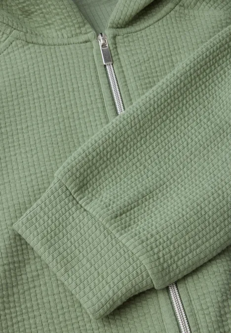 Kort sweatvest slate green